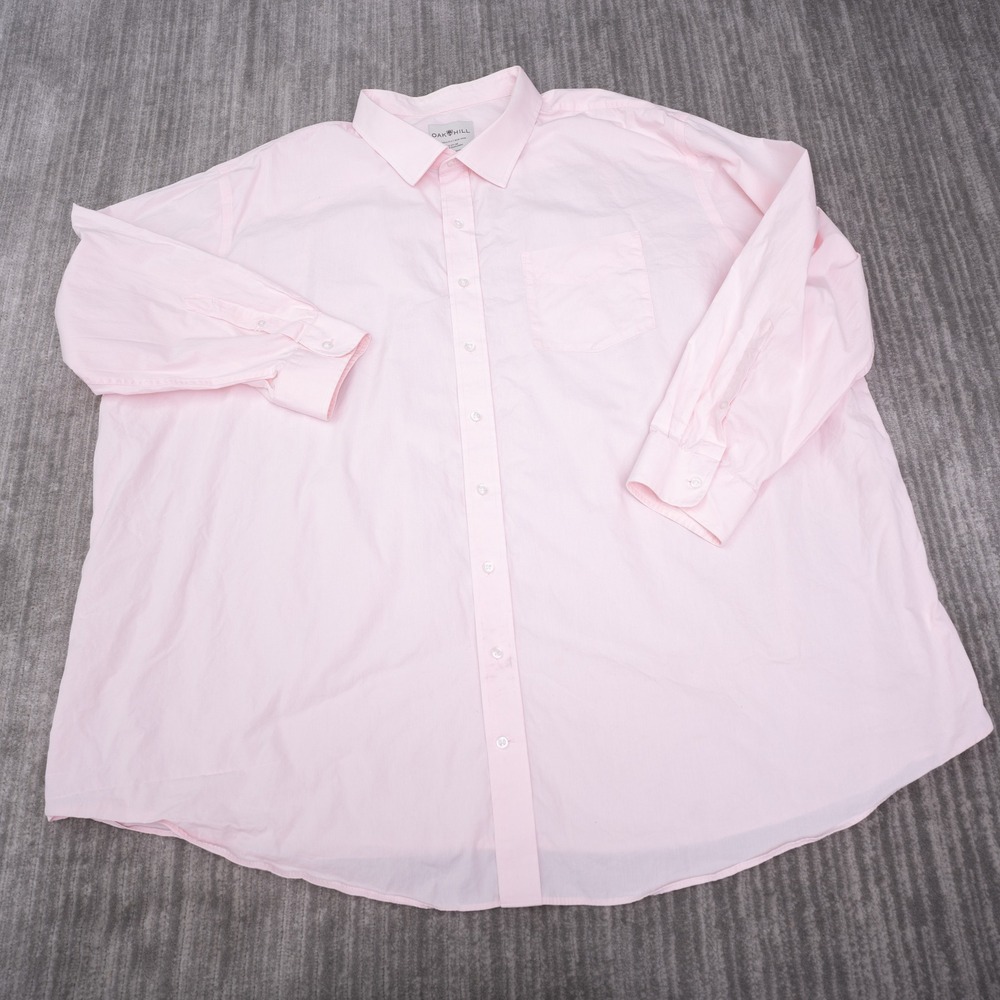 Oak Hill Button Down Shirt Mens 22 37/38 Pink Excellent Classic Fit Non-Iron